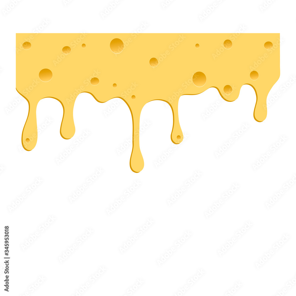 Drips of cheese on a white background. Vector illustration Drips of cheese on a white background. Vector illustration