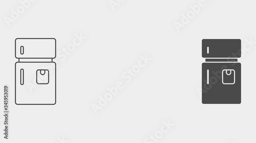 Refrigerator outline and filled vector icon sign symbol