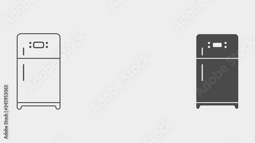 Refrigerator outline and filled vector icon sign symbol
