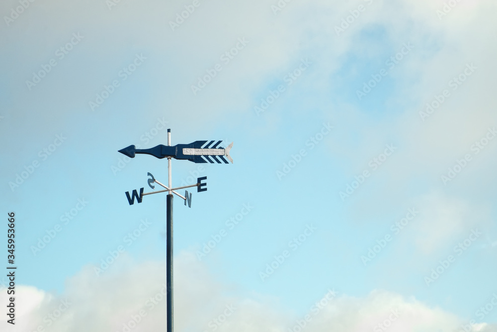 Weather vane with arrow for measuring wind direction Weather vane with arrow for measuring wind direction