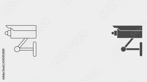 Security camera outline and filled vector icon sign symbol