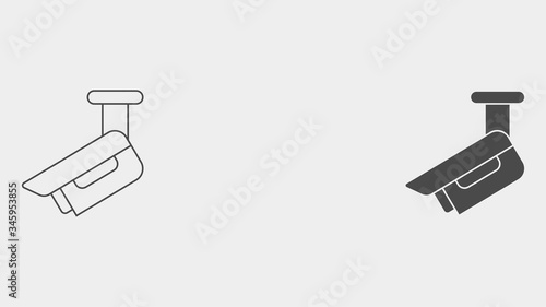 Security camera outline and filled vector icon sign symbol