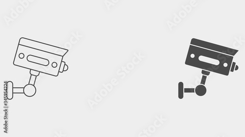 Security camera outline and filled vector icon sign symbol