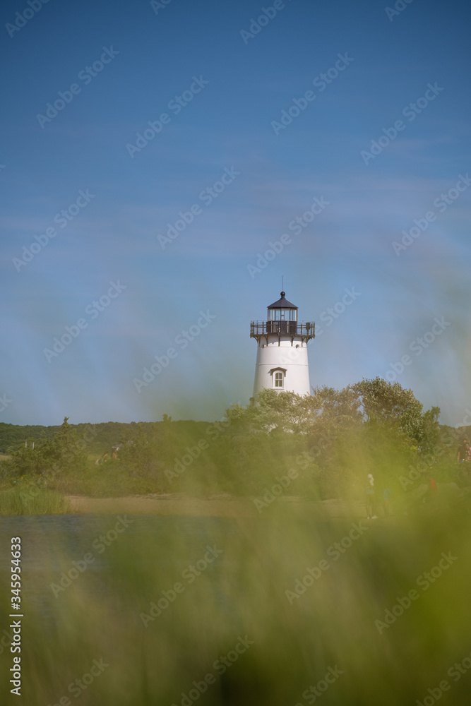 Lighthouse with grass on the foreground