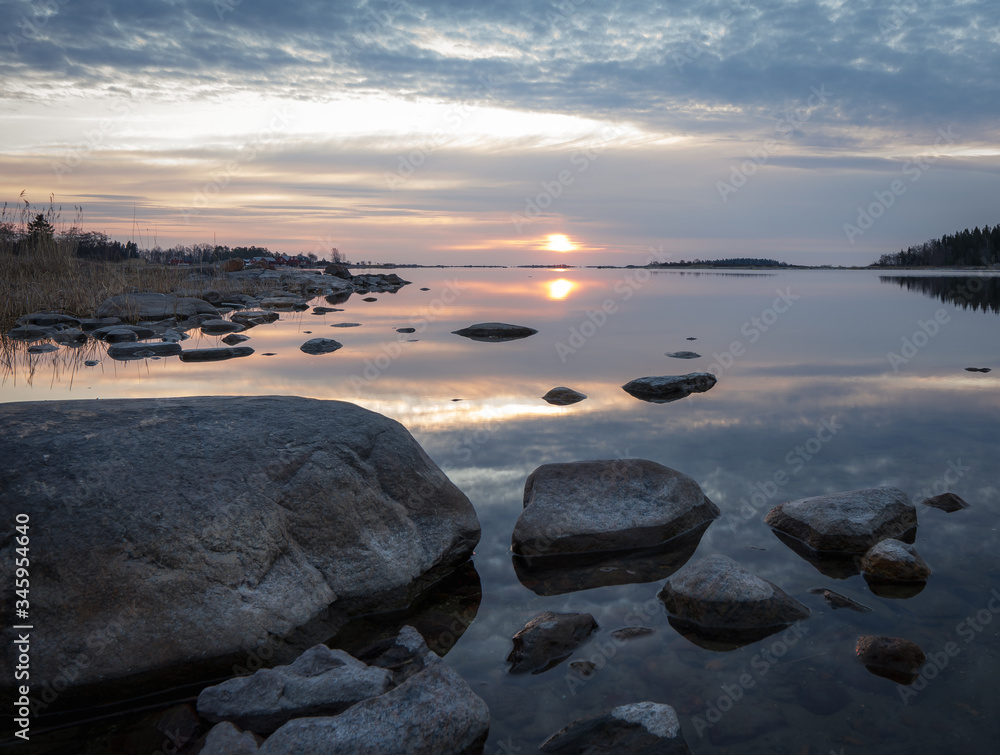 sunrise at the Swedish coast.