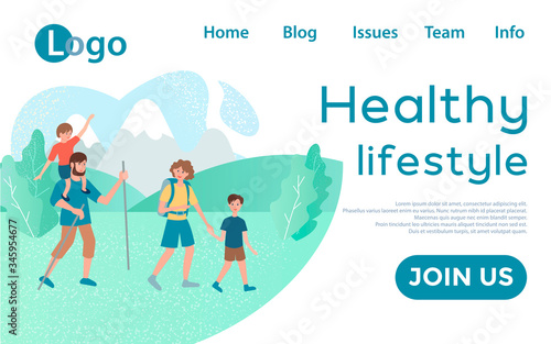 Healthy lifestyle banner vector illustration