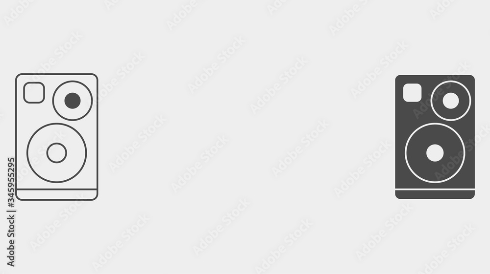 Speaker outline and filled vector icon sign symbol Speaker outline and filled vector icon sign symbol