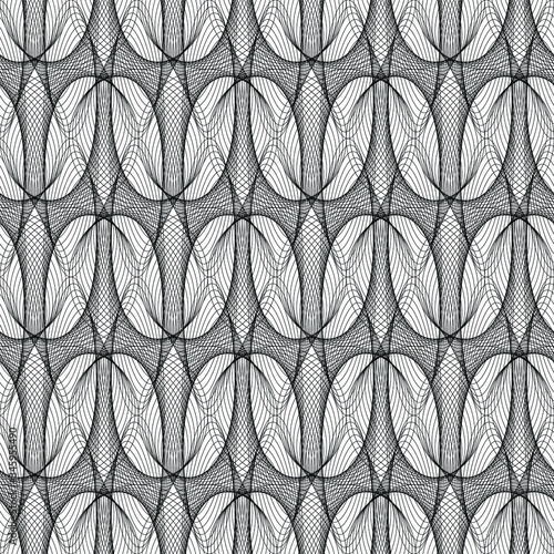 Black linear vector pattern for textile, paper or wallpaper. Abstract. photo