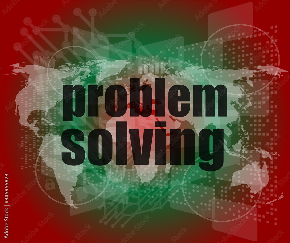 business concept: words problem solving on digital screen business concept: words problem solving on digital screen