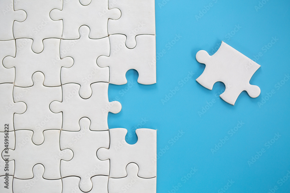 Jigsaw puzzle with missing piece. Completing final task, missing jigsaw  puzzle pieces and business concept with a puzzle piece missing. Photos |  Adobe Stock