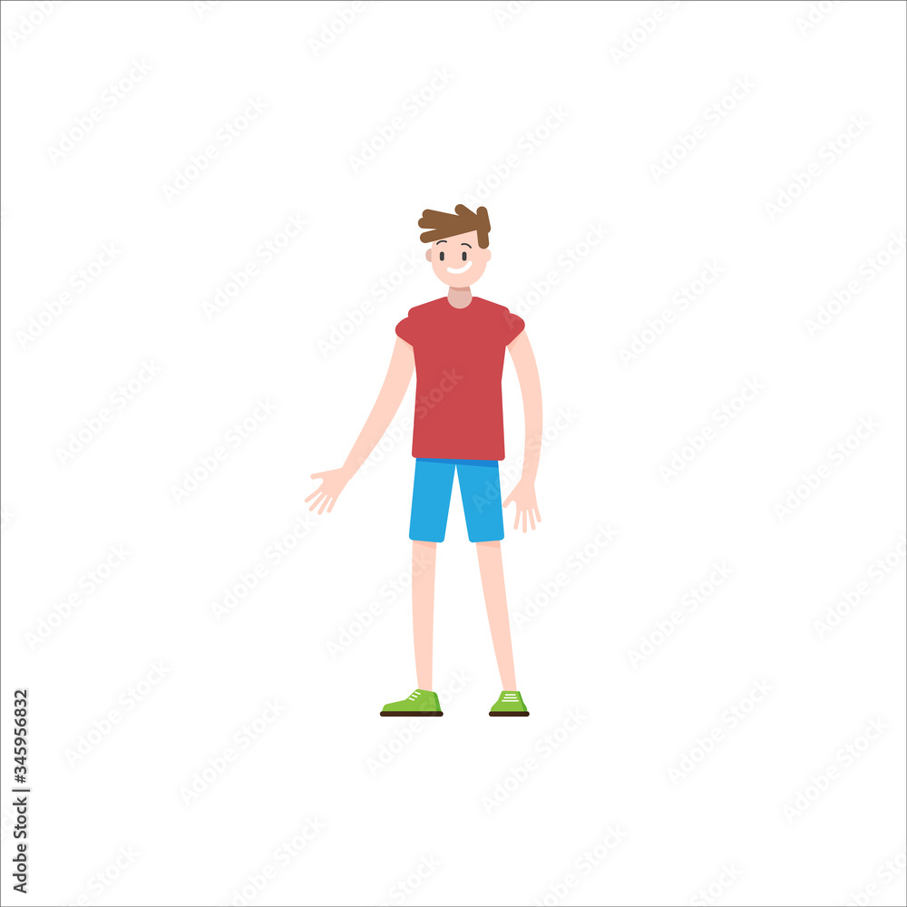 Flat design boy character, vector illustration Flat design boy character, vector illustration