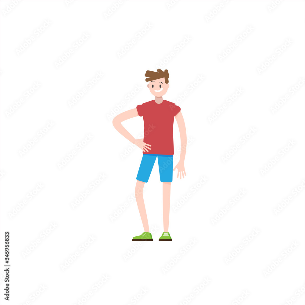 Flat design boy character, vector illustration Flat design boy character, vector illustration