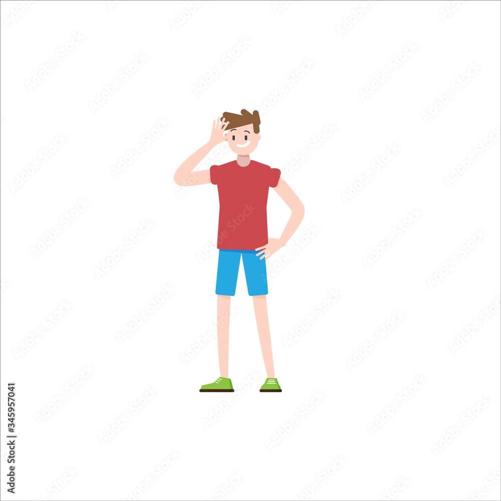 Flat design boy character, vector illustration Flat design boy character, vector illustration