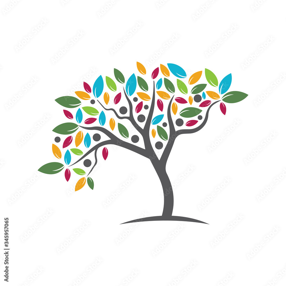 Fototapeta premium Tree Vector ,hand drawn, illustration of Olive tree vector design template