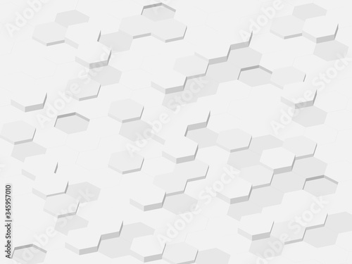Hexagonal abstract vector background white and gray tone