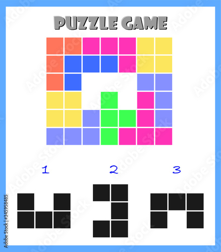 block puzzle game for kids, fun activity pages for preschool and kindergarten