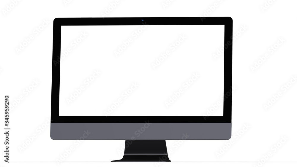 flat monitor white screen computer, pc display digital illustration screen and slim 3d flat monitor white screen computer, pc display digital illustration screen and slim 3d