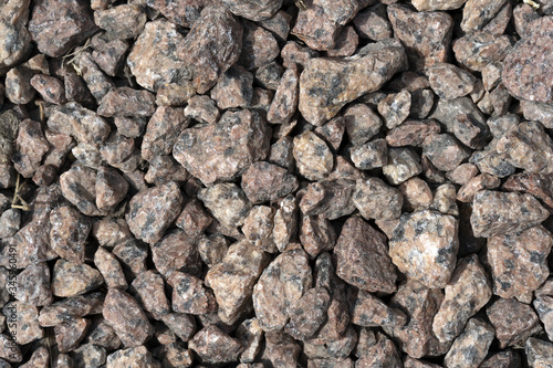 crushed stones background, top view, closeup