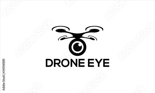combination of drone and eye logo design