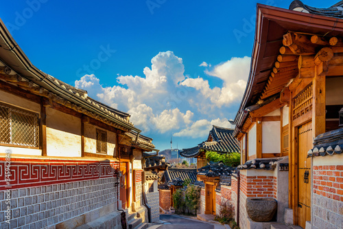 Bukchon Hanok Village. Traditional Korean style architecture in Seoul,Korea.