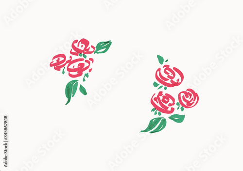 Watercolor floral frame border illustration.