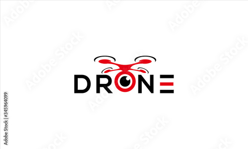 combination of drone and eye logo design