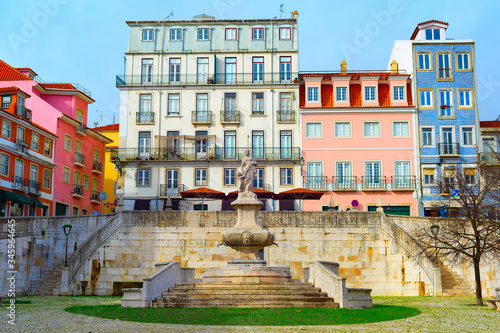 Lisbon old town, fountain, Portugal