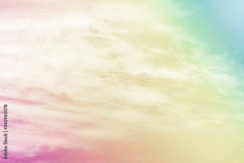 A soft cloud with a pastel colored orange to blue gradient for background