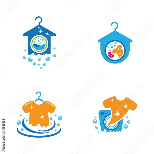 Laundry logo template vector icon