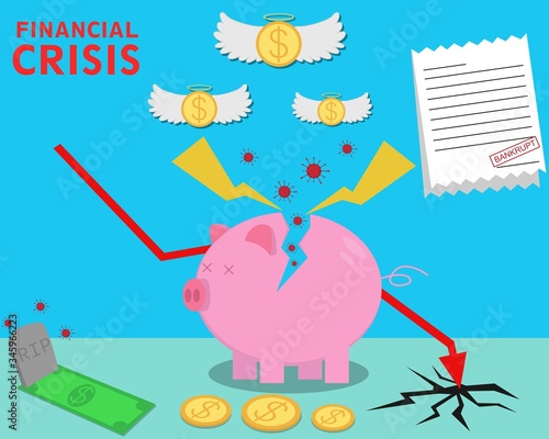 Illustration vector design of financial crisis, economy crisis