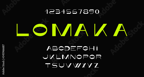 Abstract alphabet. Logo font urban style, modern typography for digital, sport, music, fashion design. Creative geometric typeface uppercase letters, trendy vector illustration
