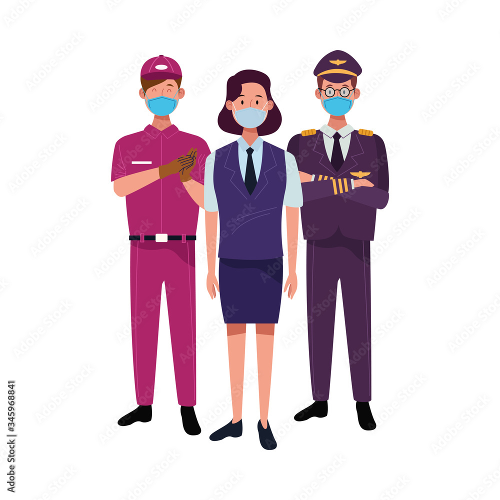 group workers using face masks for covid19 group workers using face masks for covid19