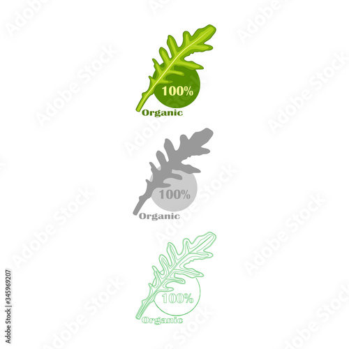 Organic natural food, product flat design vector logo set isolated
