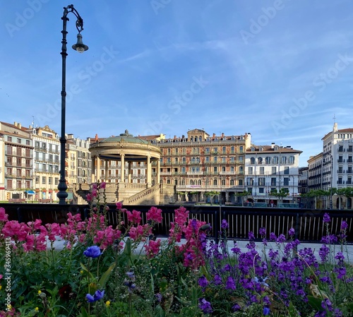 Plaza del castillo en Pamplona Navarra España una mañana de primavera photo