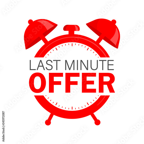 Flat icon with red limited offer for any purpose. Last chance sale. Flat concept. Promotion banner concept.