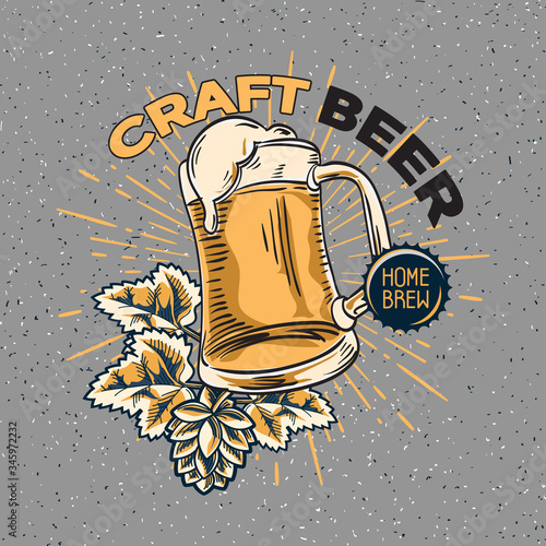 Home brew craft beer emblem
