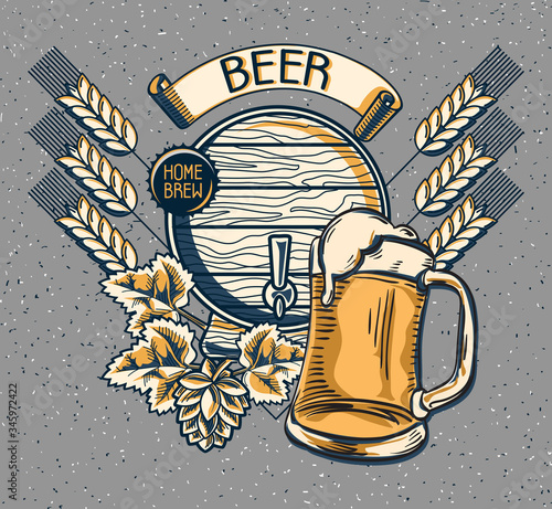 Home brew craft beer emblem