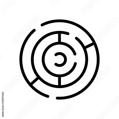 circular maze icon vector. circular maze sign. isolated contour symbol illustration