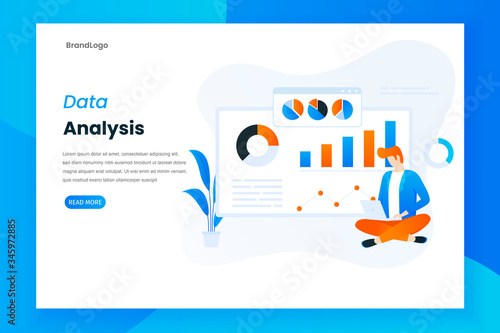 Landing page data analysis with statistical diagrams
