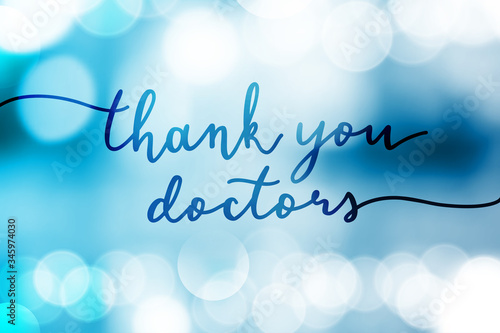 thank you doctors vector lettering on lights