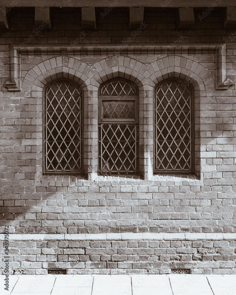 window in the old brick wall