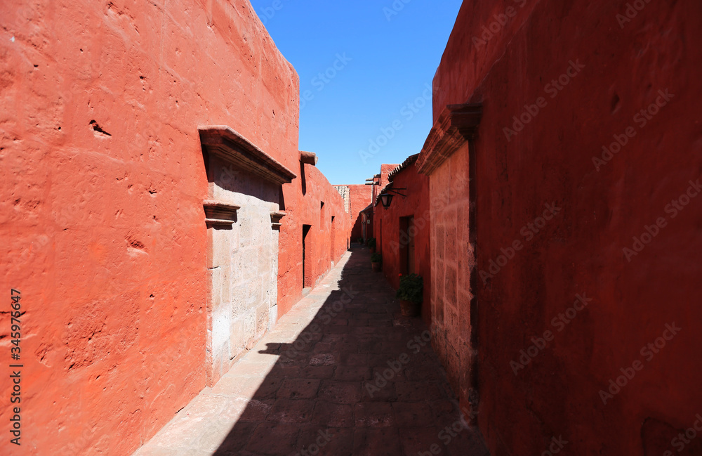 Interiors of the Saint Catherine Monastery in Arequipa