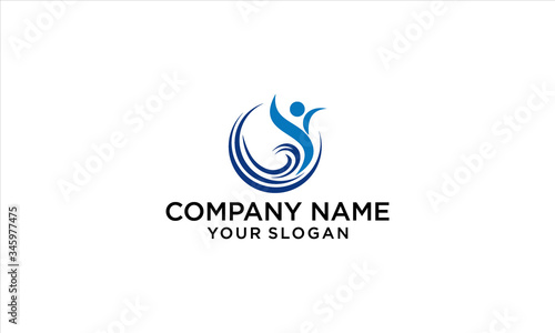 Wallpaper Mural combination of waves and people logo design Torontodigital.ca