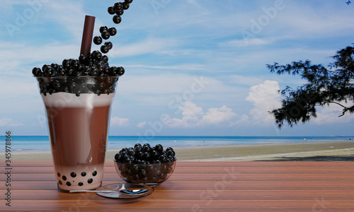 Cocoa Pearl Milk Tea, put b...