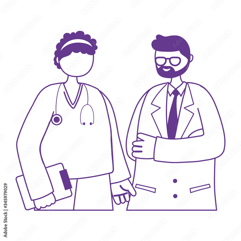 thanks doctors nurses, male physician nurse with medical report staff thanks doctors nurses, male physician nurse with medical report staff