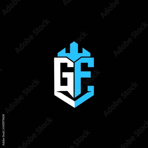 GF initials shield logo monogram designs modern templates, protection, crown, simple .