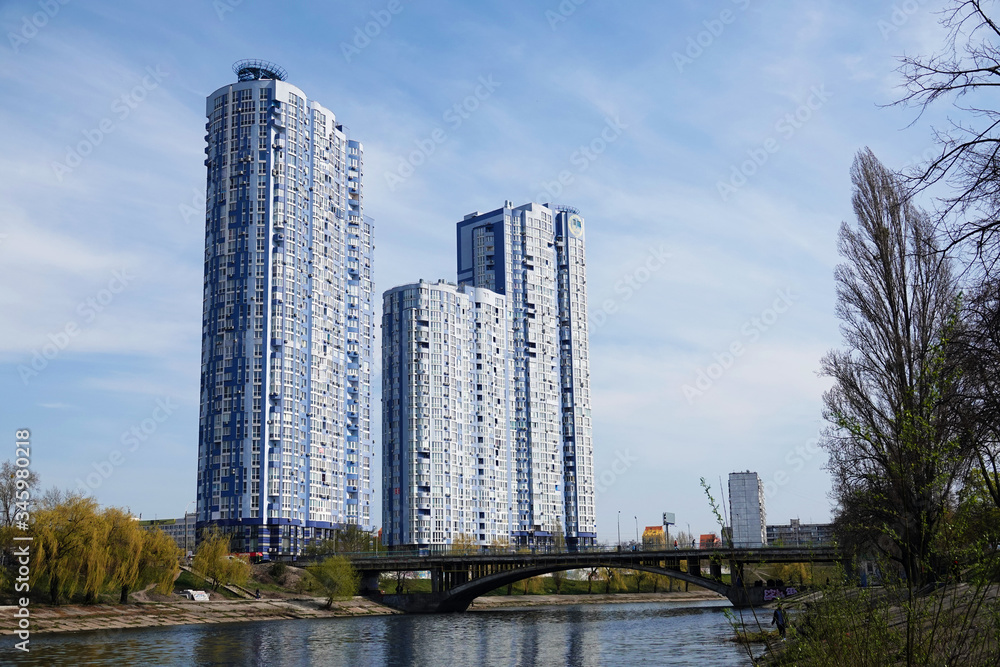 New high-rise buildings in the city of Kiev