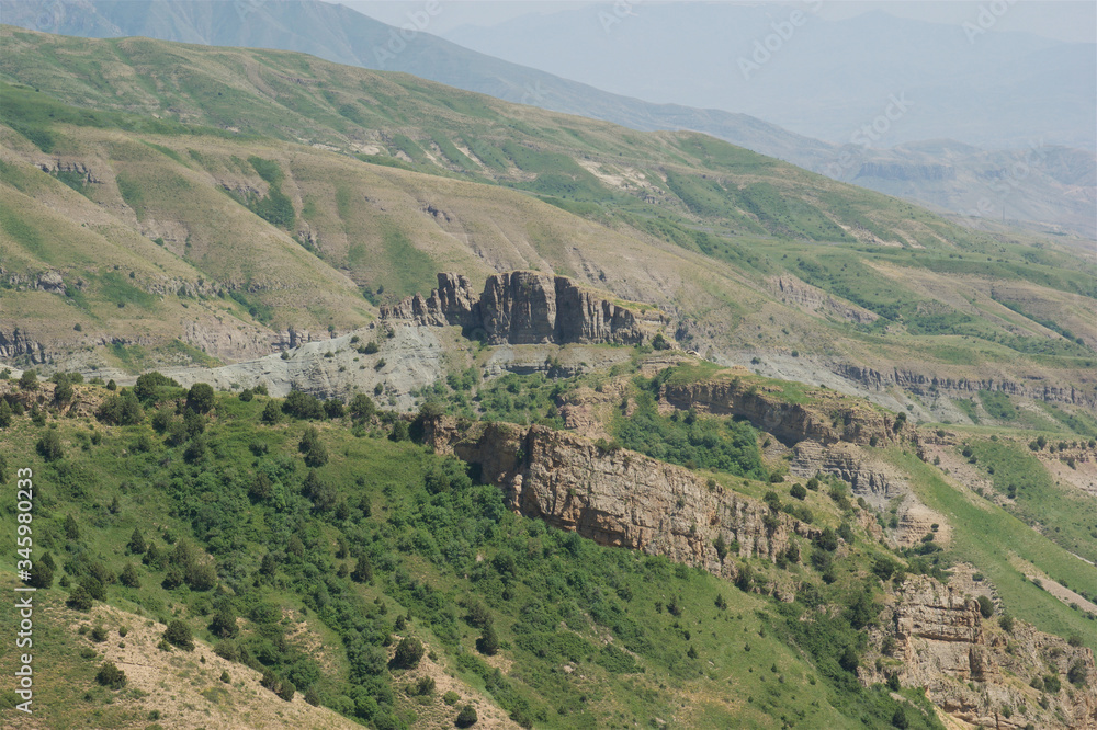 Scenic view of valley from the mountain top, near Dilijan, Armenia
