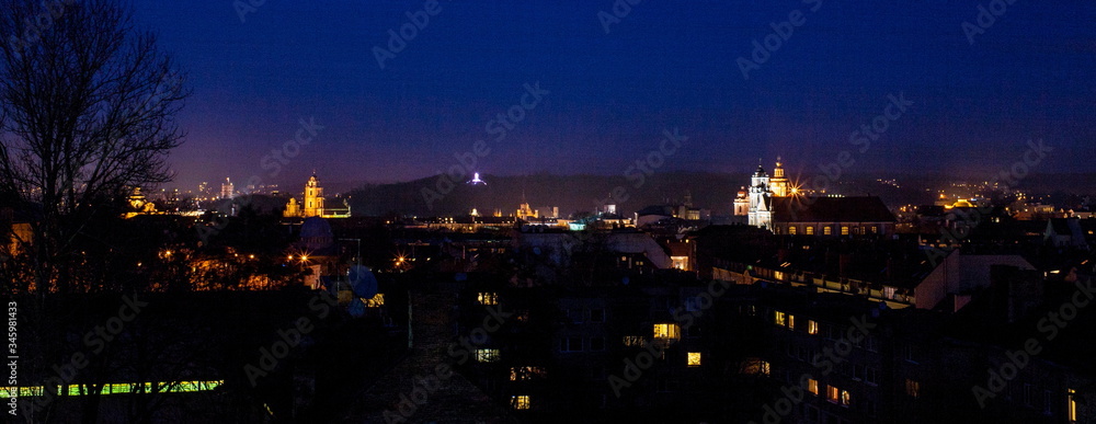 Night view of Vilnius