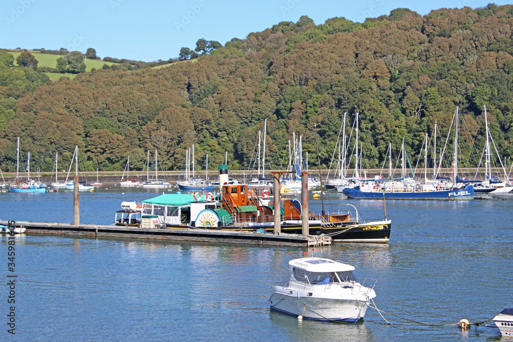 Boats on the River Dart at Dartmouth, Devon